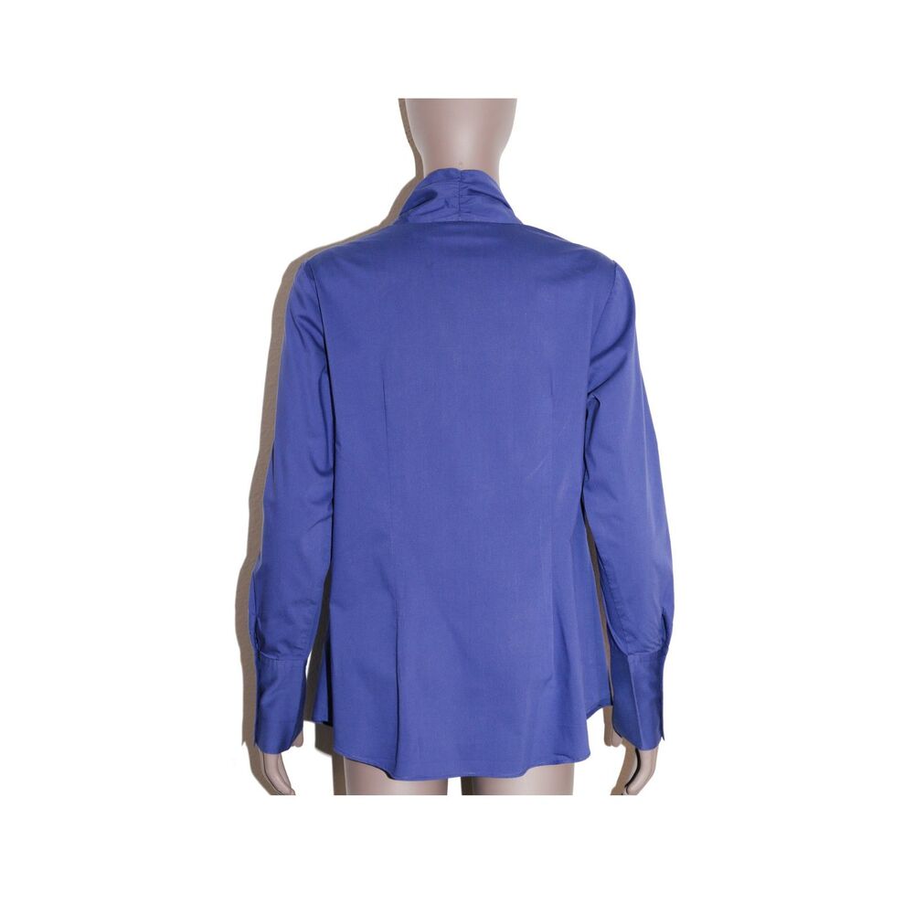 Vintage Blue Button Shirt Size Medium Romantic Long Sleeve Top - Picture 3 of 5
